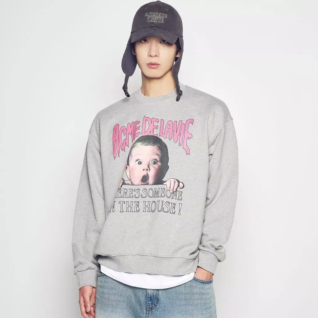 [ADLV] Halloween Scream Boy Sweatshirt Melange